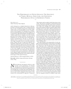 the performance of notes in&eacute;gales: the influence of tempo, musical