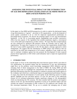 assessing the potential impact of the introduction of age