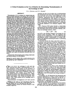 (1986) Critical Evaluation on the Use of Kinetics for Determining