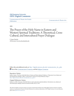 The Prayer of the Holy Name in Eastern and Western Spiritual
