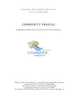 community profile - City of Cambridge