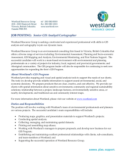 JOB POSTING: Senior GIS Analyst/Cartographer