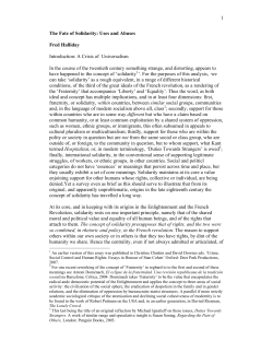 Fred Halliday, "The Fate of Solidarity: Uses and Abuses"