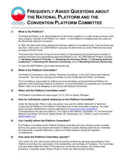 "Frequently Asked Questions About the National Platform