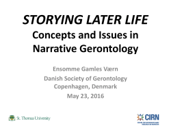 NARRATIVE GERONTOLOGY