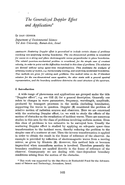The Generalized Doppler Effect and Applications