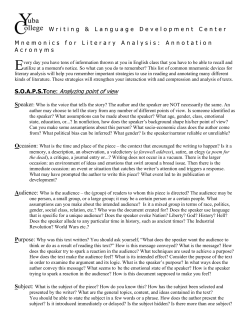 Mnemonics for Literary Analysis