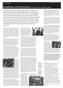 Kazakhstan and Perestroika - International Institute for Asian Studies