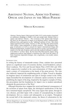 Abstinent Nation, Addicted Empire: Opium and Japan in the Meiji