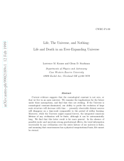 Life, The Universe, and Nothing: Life and Death in an Ever