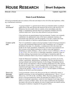 State-Local Relations - Minnesota House of Representatives