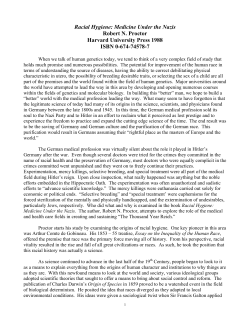 Racial Hygiene: Medicine Under the Nazis