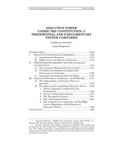 executive power under the constitution: a presidential and