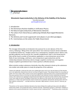 Monatomic Superconductivity in the Alchemy of the Stability of the
