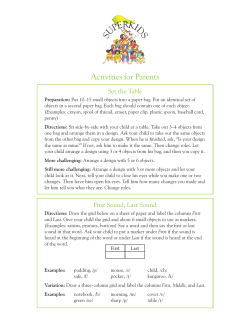 Activities for Parents - Franklin Community Schools