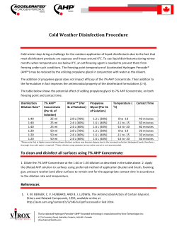 Cold Weather Disinfection Procedure