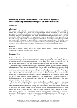 Examining middle-class women`s reproductive agency in collective