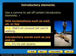 Introductory elements