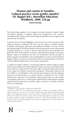 Cultural practice versus gender equality? OC Ruppel (Ed.)