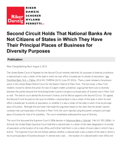 Second Circuit Holds That National Banks Are Not