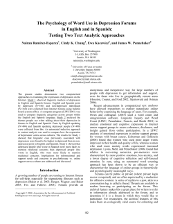 The Psychology of Word Use in Depression Forums in English and