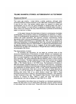 AUTOBIOGRAPHY AS TESTIMONY Rosamund Dalziel