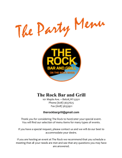 Party Menu - The Rock Bar and Grill