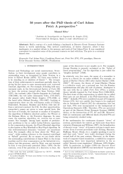 50 years after the PhD thesis of Carl Adam Petri: A perspective ⋆