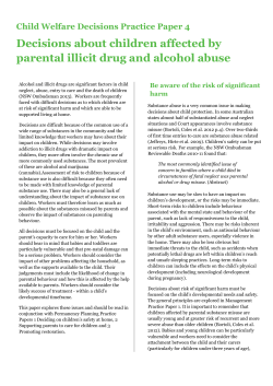 Decisions about children affected by parental illicit drug and alcohol