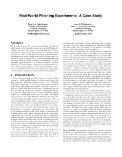 Real-World Phishing Experiments: A Case Study - Anti