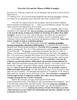 Proverbs 22-6 and the Misuse of Bible Examples