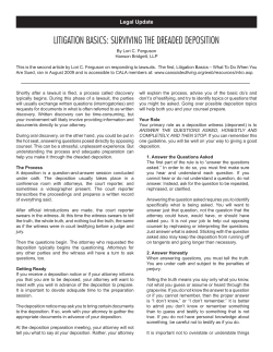 "Litigation Basics: Surviving the Dreaded Deposition," California