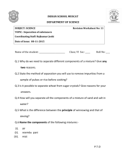 Q.1 Why do we need to separate different components of a mixture