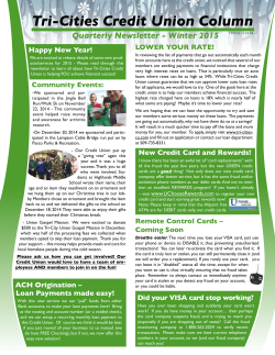 TCFCU Winter 2015 Newsletter - Tri