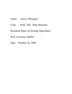 Jariya Phongsai Class : MAC 286. Data Structure Research Paper