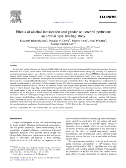Effects of alcohol intoxication and gender on cerebral