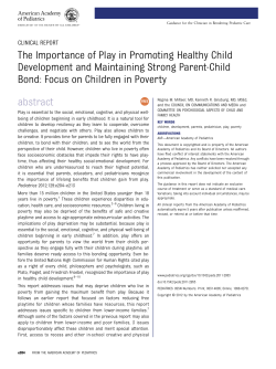 The Importance of Play in Promoting Healthy Child