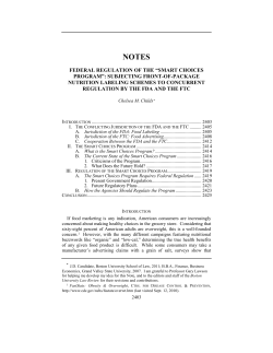 federal regulation of the &ldquo;smart choices program&rdquo;