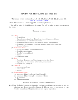REVIEW FOR TEST 1, MAT 243, FALL 2013 The exam covers