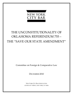 The Unconstitutionality of Oklahoma Referendum 755