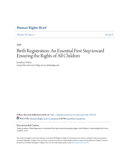 Birth Registration - Digital Commons @ American University