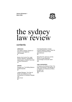 the sydney law review - The University of Sydney