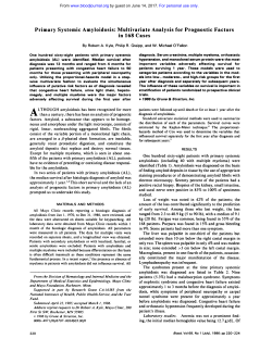 Primary Systemic Amyloidosis: Multivariate Analysis