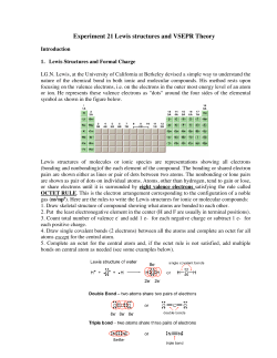 Experiment 21 Lewis structures and VSEPR Theory