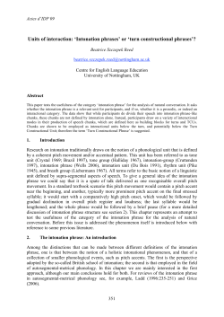 Units of interaction: `Intonation phrases` or `turn constructional