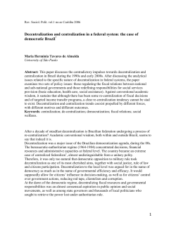 1 Decentralization and centralization in a federal system : the case