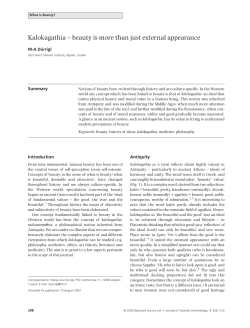 Kalokagathia &ndash; beauty is more than just external appearance