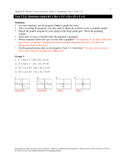 GRAPHING CONICS AX2 - Charles A. Dana Center