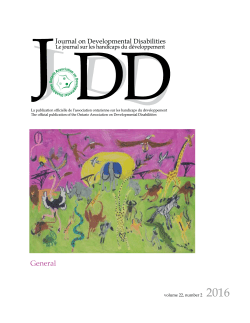 Journal - Ontario Association on Developmental Disabilities