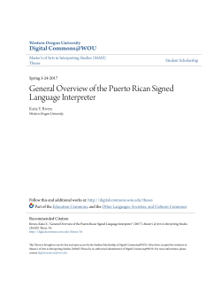 General Overview of the Puerto Rican Signed Language Interpreter
